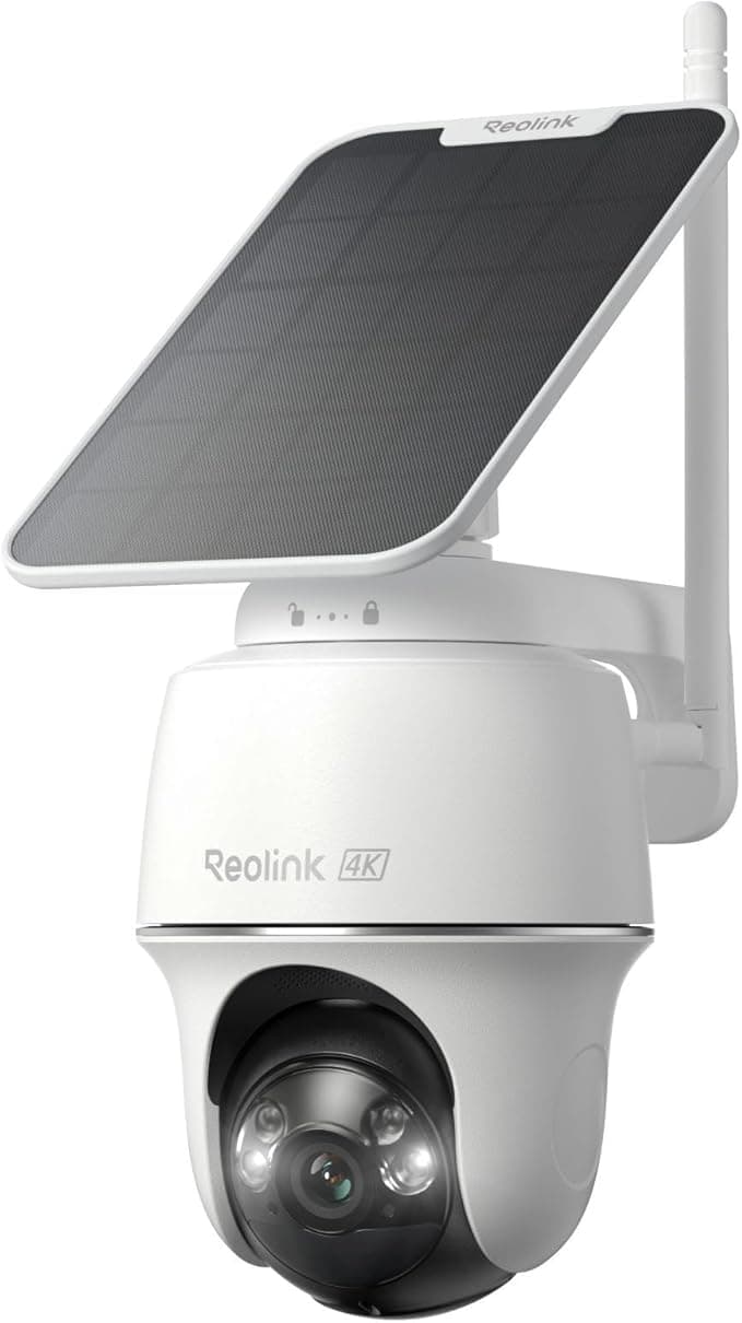Reolink 4K 360° PT Camara Vigilancia WiFi Exterior Solar, Auto-Seguimiento | 8MP, Wi-Fi 6 de 2,4/5 GHz, Detección Inteligente, Visión Nocturna en Color, Impermeable, Argus PT Ultra + Panel Solar