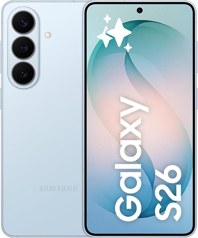 Samsung Galaxy S26, 256GB, Teléfono Móvil con Galaxy AI, Cámara 50MP, 12GB RAM, Batería 4300mAh, Garantía del Fabricante 3 Años + 1 Año Extra, Color Azul Cielo (Versión Española)