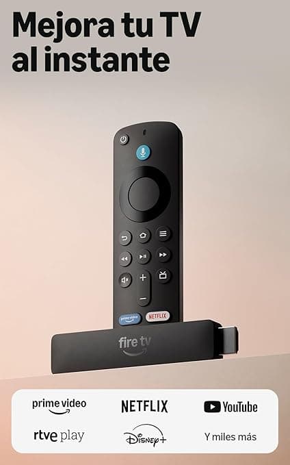 Amazon Fire TV Stick HD (última generación), con TV en directo gratuita, mando por voz Alexa, alimentación directa desde tu TV y configuración fácil, encuentra series más rápido con Alexa+