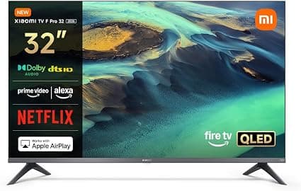 XIAOMI TV F Pro 32, 32 Pulgadas (81 cm), QLED, Smart TV, Fire OS7, Control por Voz Alexa, Dolby Audio™, DTS Virtual:X, DTS-HD, Compatible con Apple AirPlay