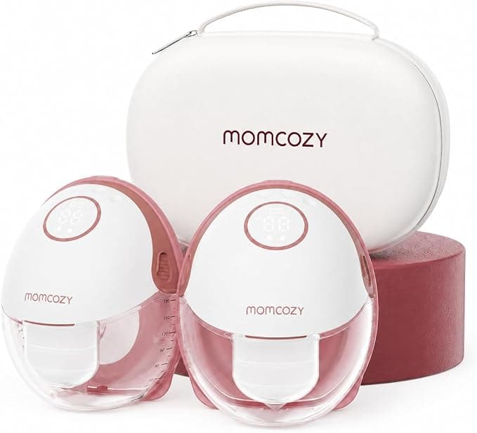 Momcozy M6 Sacaleches Eléctrico Manos Libres, 295 mmHg, 3 Modos 9 Niveles | Motor de 2.ª generación, brida DoubleFit y pantalla LED para una succión estable, un ajuste cómodo y un control sencillo