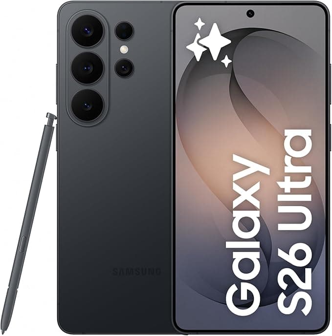 Samsung Galaxy S26 Ultra, 256GB, Smartphone con Galaxy AI, Cámara 200MP, 12GB RAM, Batería 5000mAh, Garantía del Fabricante 3 Años+1 Año Extra, Color Negro (Versión Española)
