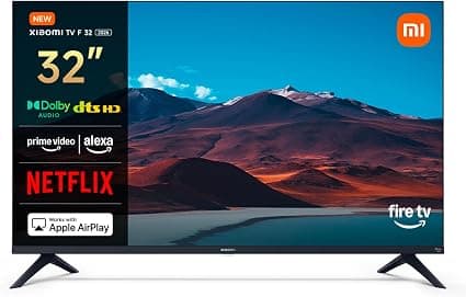 XIAOMI TV F 32 Pulgadas (81 cm), HD Smart TV, Fire OS7, L32MB-FAEU | Alexa Voice Control, Dolby Audio, DTS Virtual:X, DTS-HD, Compatible with Apple AirPlay