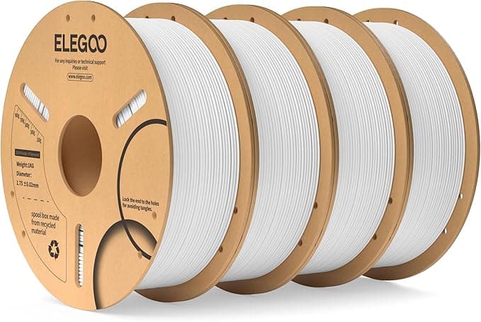 ELEGOO Filamento PLA 1.75 4KG Blanco, Filamento para Impresora 3D, Precisión Dimensional +/- 0.02mm, Carrete Filamento 3D,para Mayoría Impresoras 3D