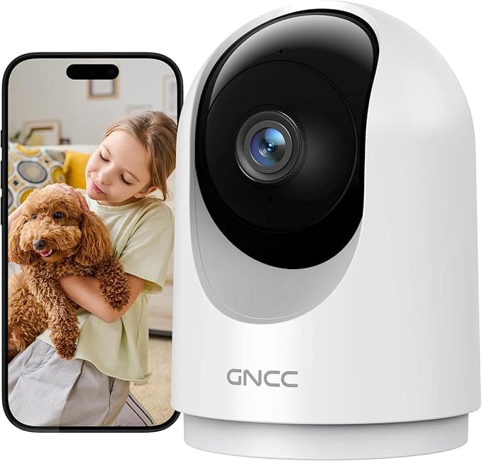 GNCC Cámara Vigilancia WiFi Interior 2K 3MP 2.4/5GHz Visión Nocturna 1 Pack