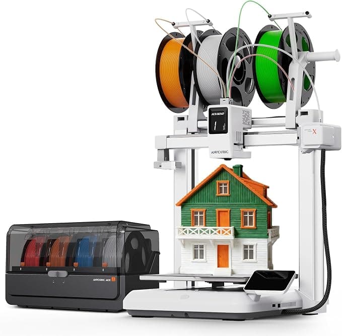 ANYCUBIC Kobra X Combo Impresora 3D Multicolor Alta Velocidad 600 mm/s | Secado e Impresión al Mismo Tiempo, Tamaño de Impresión 260 x 260 x 260mm,Funciona con los Principales Filamentos