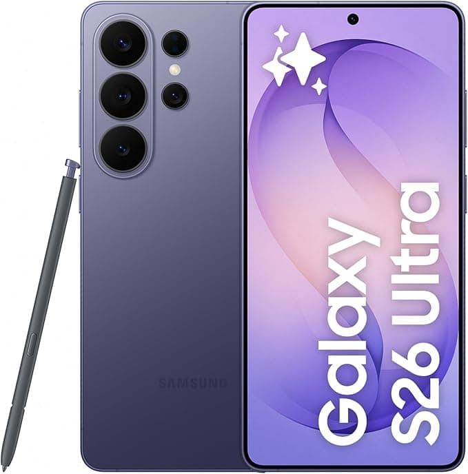 Samsung Galaxy S26 Ultra, 256GB, Smartphone con Galaxy AI, Cámara 200MP, 12GB RAM, Batería 5000mAh, Garantía del Fabricante 3 Años+1 Año Extra, Color Violeta Cobalto (Versión Española)