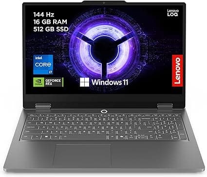Lenovo LOQ Essential Gen 11 - Ordenador Portátil Gaming IA 15.6" FHD (Intel Core i7-13650HX, NVIDIA GeForce RTX 5050, 16GB RAM, 512GB SSD, 144 Hz, Wi-Fi 6, Windows 11 Home) QWERTY Español - Gris Luna