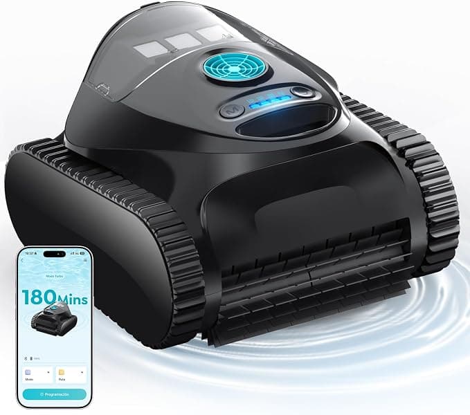 C1 Robot Piscina Limpiafondos y Paredes, Autonomía 180 min, Doble Filtración, 3 Motores, Control por App, Robot Limpiafondos Piscina Inalámbrico 150㎡, Azul Oscuro