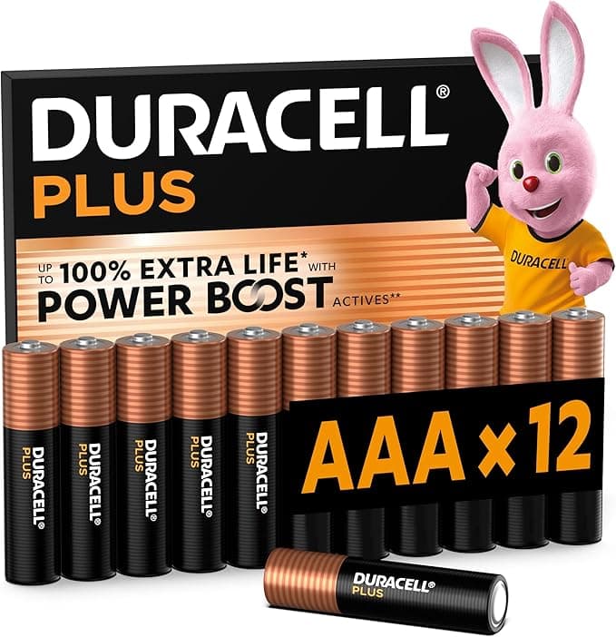 DURACELL Plus AAA Pilas Alcalinas (Paquete de 12) 1.5V, LR03